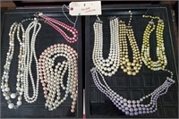 8 old vintage beaded necklaces POP beads etc