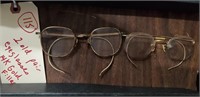 2 pair old vintage eyeglasses 12k gf gold filled