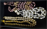 3 old beaded necklaces 1 w ear rings SUGAR BEADS