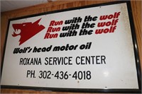 Wolf's Head Motor Oil Roxana Service Center metal