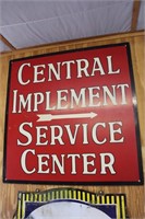 Central Implement Service Center wooden sign 48"