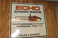 Echo Chain Saws Sales and Service metal sign 36"