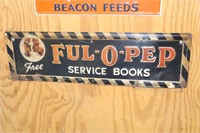 Ful-O-Pep Free Service Books metal sign 27 1/2" X