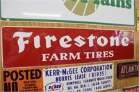 Embossed Firestone Farm Tires Metal Advertising