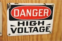 Danger High Voltage Porcelain sign 10" X 7"