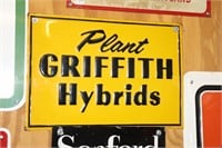 Plant Griffith Hybrids metal advertising sign 14"