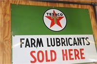 Porcelain Texaco Farm Lubricants Sold Here sign
