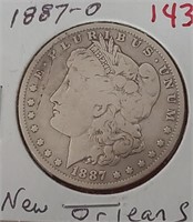 1887 O New Orleans Morgan US silver dollar
