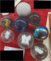 8 huge shooter marbles SULFIDES animals German