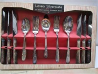 Lovely Silver Plate Deluxe Service Flatware Set