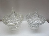 2 Beautiful Vintage Glass Candy Dishes
