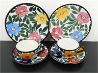 * Schramberg Dishes - 2 Plates, 2 Saucers, 2 Cups