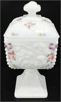 * Westmoreland Milk Glass Compote w/ Lid