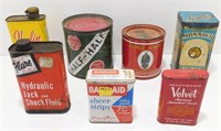 * 7 Vintage Metal Tins and Cans