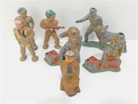 7 Antique Metal Military Figures