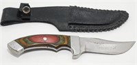 Damascus Steel Knife w/ Sheath - Strap on Sheath