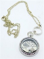 Silver Decorative Locket with a 24" Chain - Very