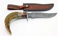 Rare Custom Made Damascus Steel Blade Knife with
