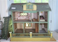 Large Vintage Wooden Doll House,