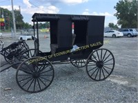 HORSE DRAWN COVERED 4 WHEEL BUGGY W/ WINDSHIELD