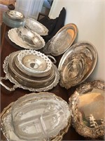 Silverplate and Glass Serving Pieces
