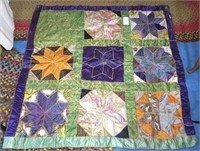 Vintage Satin Hand sewn quilt,
