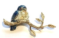 SGND CELLINO 18KT GOLD BIRD BROOCH