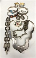 MISC. GROUP OF JEWELRY, MOSTLY SILVER