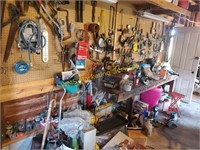 West Garage Work Bench and Wall Contents