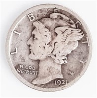 Coin 1921-D Mercury Dime In Very Good - Rare Date