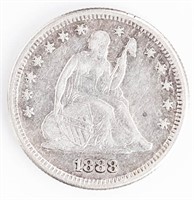 Coin 1888-S Seated Liberty Quarter In Choice