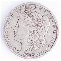 Coin 1893-CC Morgan Silver Dollar In VF