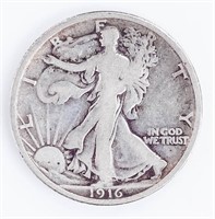 Coin 1916-P Walking Liberty Half Dollar In Fine