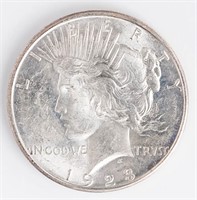 Coin 1923-D Silver Peace Dollar In GEM BU