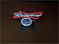Illuminated Budweiser & Blue Jays Sign