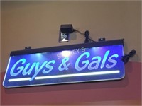 Illuminated Guys & Gals Bathroom Sign