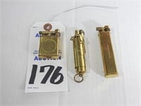 3 Brookstone Lighters - Brass, Vintage Designs
