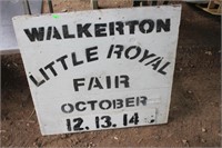 Walkerton Little Royal Fair sign, 24" sq