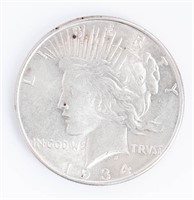Coin 1934-P Silver Peace Dollar In GEM BU