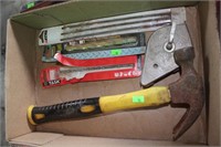Hammer, drill bits, chain saw files