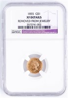 Coin NGC Graded 1855 Gold $1
