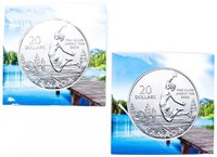 Coin (2) 2014 Canada Silver $20.00 Coins .999