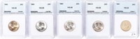 Coin (5) Graded Coins NNC Quarters - Silver