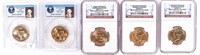Coin (5) Graded Coins 3 PCGS & 2 NGC Dollars