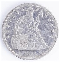 Coin 1871 Liberty Seated Silver Dollar EF+