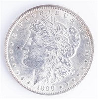 Coin 1899-P Morgan Silver Dollar In Choice BU