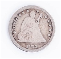 Coin 1877-CC Seated Liberty Quarter In Very Good