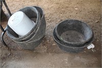 6 calf pails & bucket