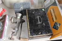 Meat Grinder, box with key, slate