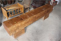 Old beam bench, 72" x 19" high x 12" wide